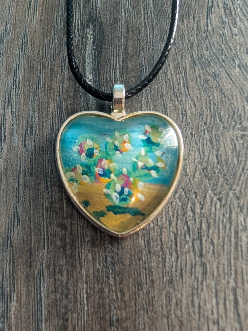 Heart Shaped Cactus Pendant Necklace